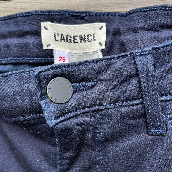 L'AGENCE Margot Skinny High Rise Jean in METRO (Dark Blue-Black), Size 26 ExcCon - Picture 8 of 9